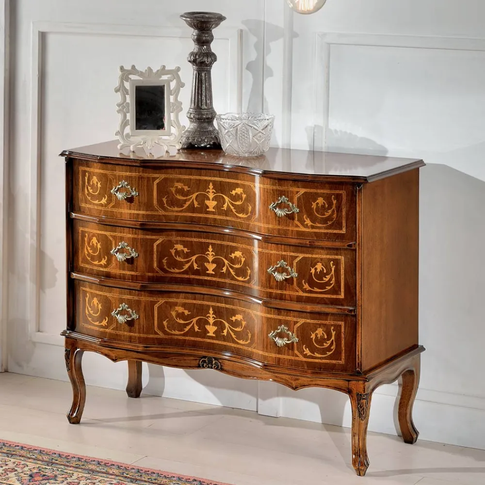 Viadurini Classic Kommoden-Kommode im klassischen Stil aus Holz mit 3 Schubladen Made in Italy - Elegant