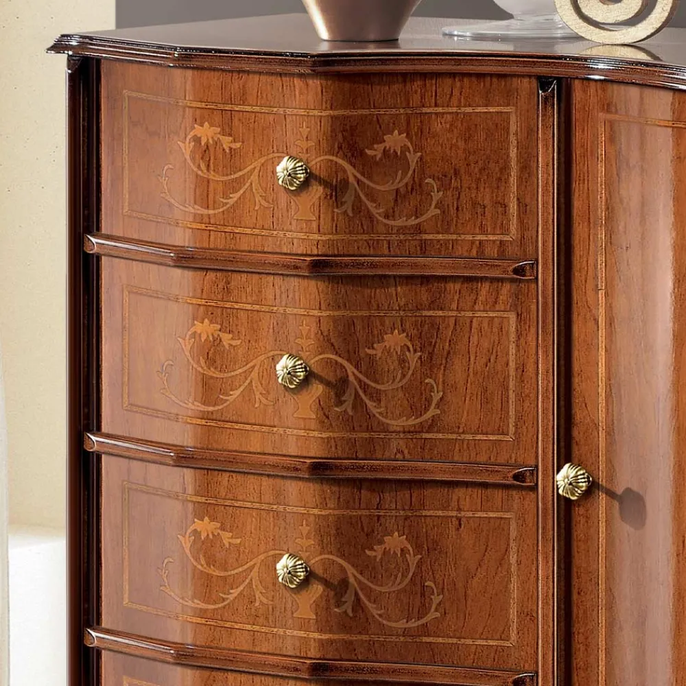 Viadurini Classic Anrichte-Kommode im klassischen Stil mit 1 Tür und 4 Schubladen Made in Italy - Elegant