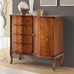 Viadurini Classic Anrichte-Kommode im klassischen Stil mit 1 Tür und 4 Schubladen Made in Italy - Elegant