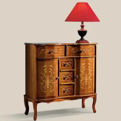 Viadurini Classic Anrichte-Kommode im klassischen Stil aus Holz 2 Türen und 5 Schubladen Made in Italy - Luxus