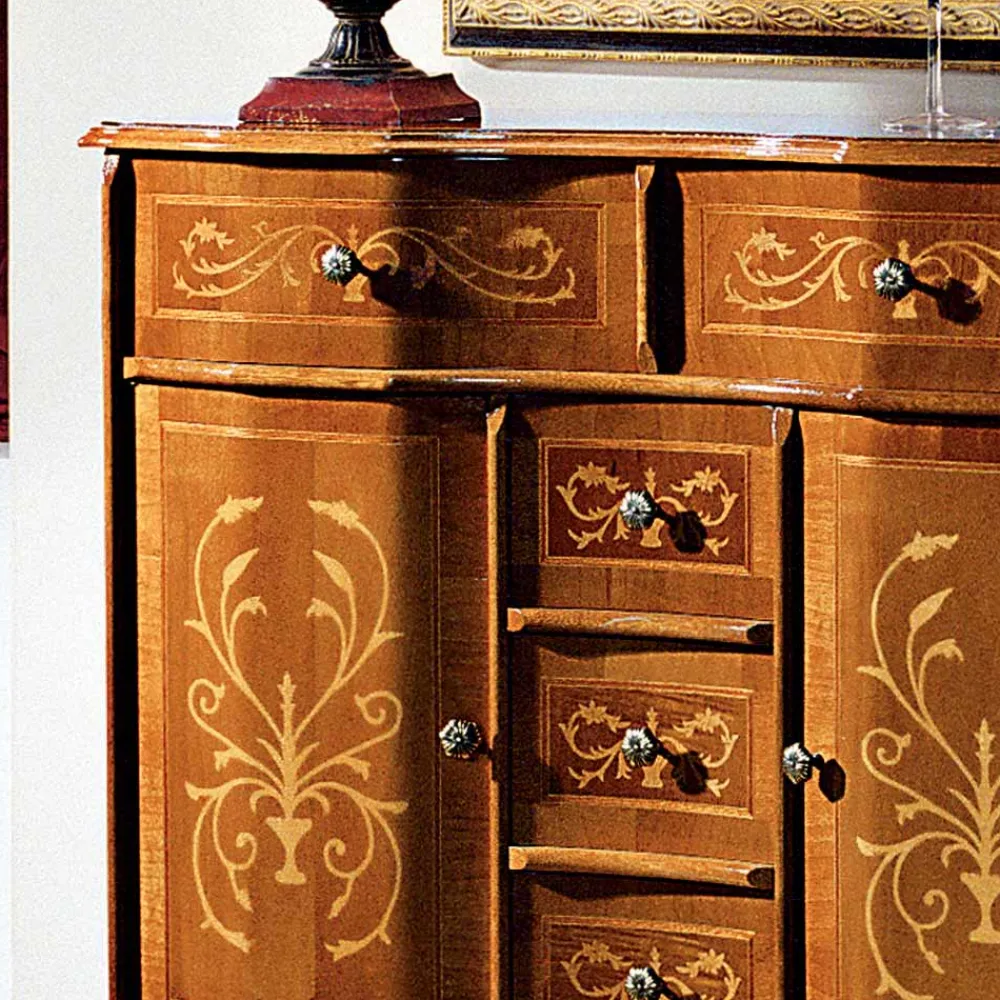 Viadurini Classic Anrichte-Kommode im klassischen Stil aus Holz 2 Türen und 5 Schubladen Made in Italy - Luxus