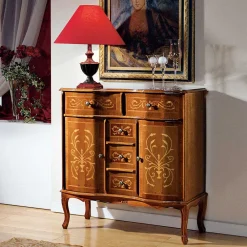 Viadurini Classic Anrichte-Kommode im klassischen Stil aus Holz 2 Türen und 5 Schubladen Made in Italy - Luxus