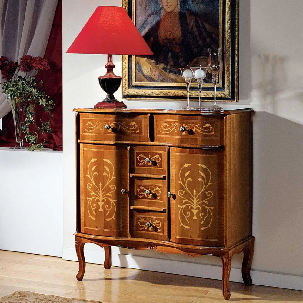 Viadurini Classic Anrichte-Kommode im klassischen Stil aus Holz 2 Türen und 5 Schubladen Made in Italy - Luxus
