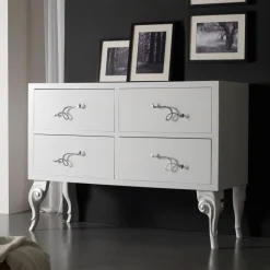 Viadurini Night Design Kommoden-Kommode mit 4 Schubladen aus perlweißer Linden-Tischlerplatte, hergestellt in Italien – Bacau