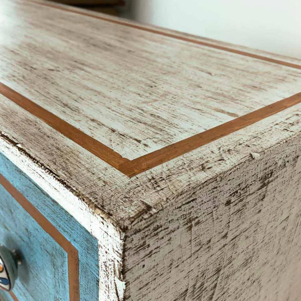 Viadurini Living Kommoden-Kommode mit farbigen Schubladen und Keramikknöpfen Made in Italy - Hendriks