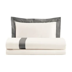 Viadurini Textile Bettbezüge-Kompletter Bettbezug für Einzelbett und eine Hälfte aus 100 % Baumwolle und 10 % Baumwollsatin – Detail