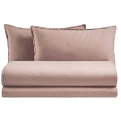 Viadurini Textile Bettbezüge-Kompletter Doppelbett-Bettbezug aus reiner, stückgefärbter Baumwolle - Delicacy
