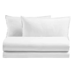 Viadurini Textile Bettbezüge-Kompletter Doppelbett-Bettbezug aus reiner, stückgefärbter Baumwolle - Delicacy