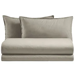 Viadurini Textile Bettbezüge-Kompletter Doppelbett-Bettbezug aus reiner, stückgefärbter Baumwolle - Delicacy