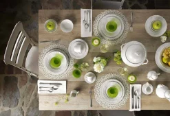 Viadurini Kitchen Tee Set Und Kaffee Set-Kompletter Frühstücksservice 22 Stück aus weißem Porzellan - Gimignano