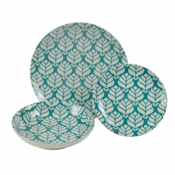 Viadurini Kitchen Teller Set-Kompletter Tischservice aus farbigem Porzellan 18 Stück - Indonesien