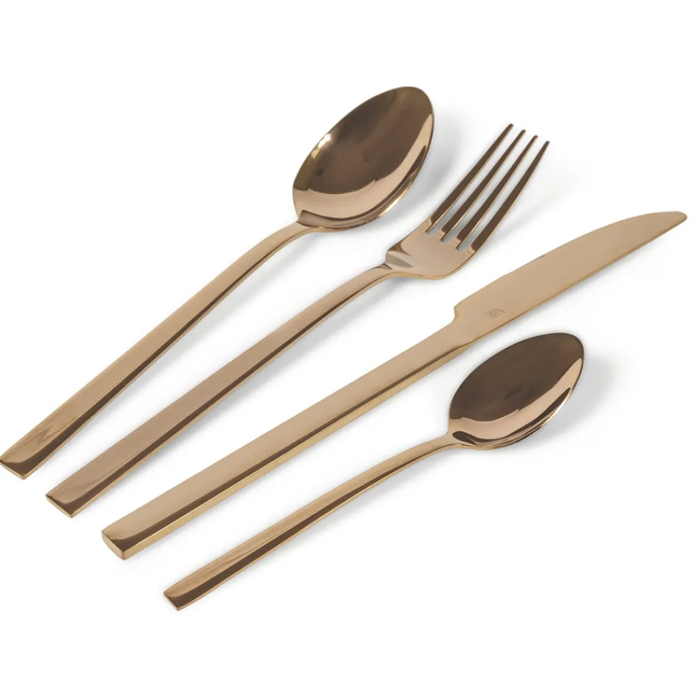 Viadurini Kitchen Besteck Set-Komplettes Besteckset in schwarzem Stahl- oder Kupferdesign 24-teilig - Fayette