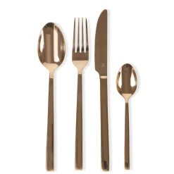 Viadurini Kitchen Besteck Set-Komplettes Besteckset in schwarzem Stahl- oder Kupferdesign 24-teilig - Fayette