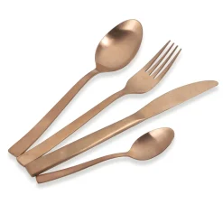 Viadurini Kitchen Besteck Set-Komplettes Besteckset in schwarzem Stahl- oder Kupferdesign 24-teilig - Fayette