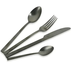 Viadurini Kitchen Besteck Set-Komplettes Besteckset in schwarzem Stahl- oder Kupferdesign 24-teilig - Fayette