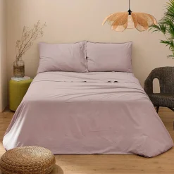 Viadurini Textile Bettlaken-Komplettes Doppelbett aus reiner, im Stück gefärbter und schattierter Baumwolle - Delicacy