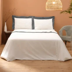 Viadurini Textile Bettlaken-Komplettes Doppelbett aus 100 % Baumwolle und 10 % Baumwollsatin - Detail