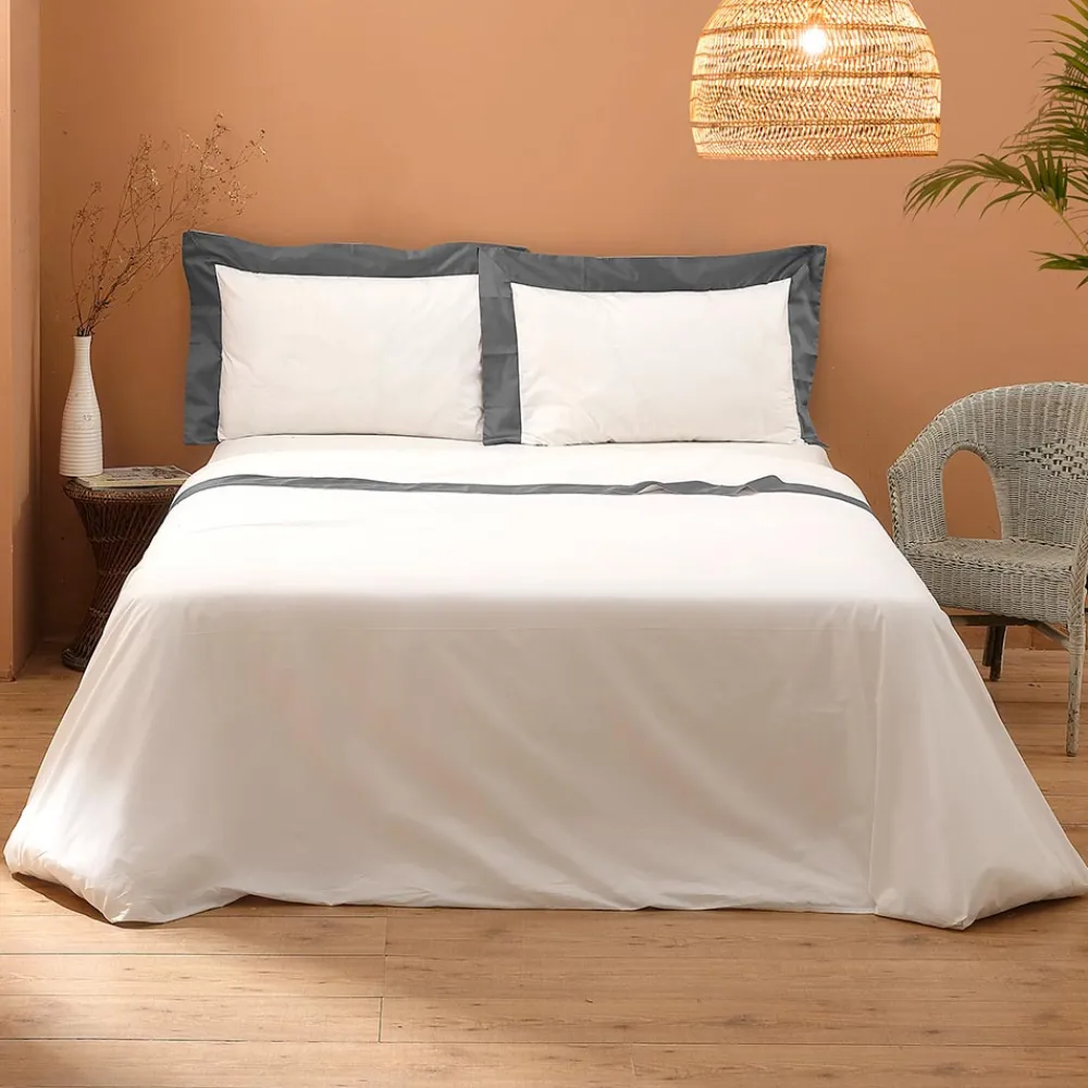 Viadurini Textile Bettlaken-Komplettes Doppelbett aus 100 % Baumwolle und 10 % Baumwollsatin - Detail