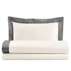 Viadurini Textile Bettlaken-Komplettes Queen-Size-Bettset aus 100 % Baumwolle und 10 % Baumwollsatin – Detail