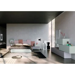 Viadurini Night Design Schlafzimmer Komplett-Komplettes Schlafzimmer mit 5 Elementen Made in Italy Hohe Qualität - Quarz