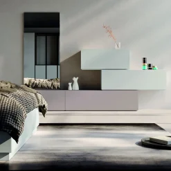 Viadurini Night Design Schlafzimmer Komplett-Komplettes Schlafzimmer mit 5 Elementen Made in Italy Hohe Qualität - Quarz