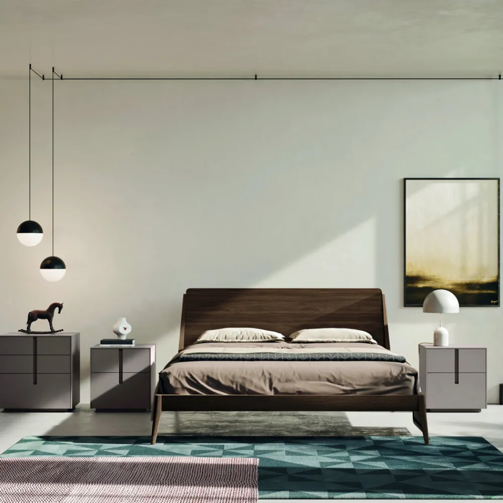 Viadurini Night Design Schlafzimmer Komplett-Komplettes Schlafzimmer mit 5 Elementen im modernen Stil Made in Italy - Savanna