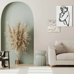 Viadurini Decor Abstrakte Bilder-Komposition aus 2 Tafeln mit Stilisierung einer Umarmung, hergestellt in Italien – Kyoko