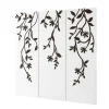 Viadurini Decor Blumen Bilder-Komposition aus 3 Tafeln mit der Darstellung von 3 Zweigen und Blättern, hergestellt in Italien – Barney