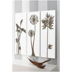 Viadurini Decor Blumen Bilder-Komposition aus 3 Tafeln mit Duschköpfen und Blättern, hergestellt in Italien – Eduardo