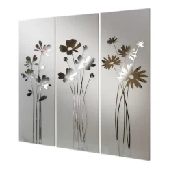 Viadurini Decor Blumen Bilder-Komposition aus 3 Tafeln mit Darstellung von 3 Blumensträußen, hergestellt in Italien – Colleen