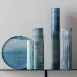 Viadurini Living Deko Vasen-Komposition aus 4 Vasen und Tafelaufsatz aus handbemaltem Porzellan - Liberio