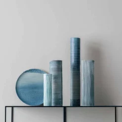 Viadurini Living Deko Vasen-Komposition aus 4 Vasen und Tafelaufsatz aus handbemaltem Porzellan - Liberio