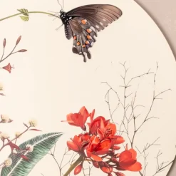 Viadurini Decor Blumen Bilder-Komposition aus Holzgemälden mit Schmetterlings- und Blumendrucken, hergestellt in Italien – Ecuador