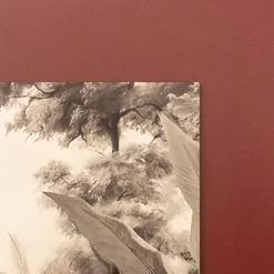 Viadurini Decor Blumen Bilder-Komposition aus Holzgemälden mit Elefantendruck, hergestellt in Italien – Patagonien