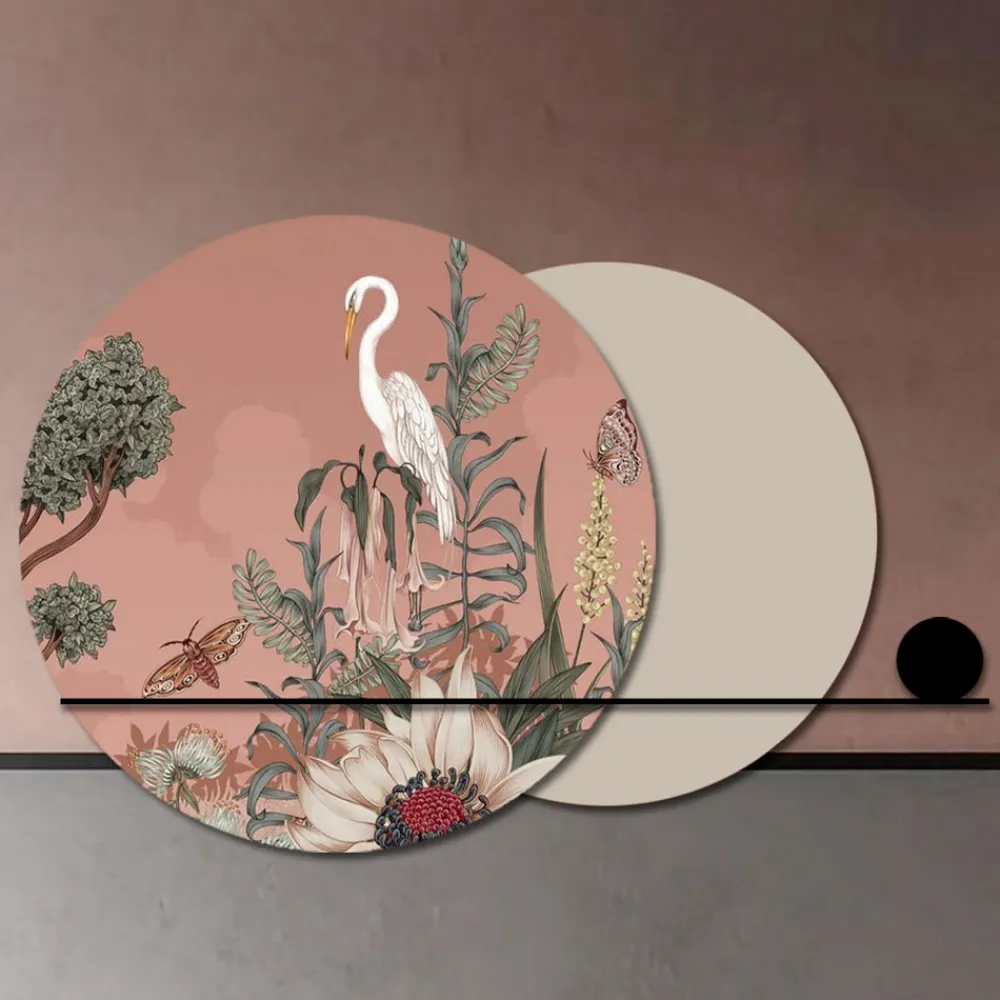 Viadurini Decor Blumen Bilder-Komposition aus Holzplatten mit tropischem Aufdruck, hergestellt in Italien – Haiti