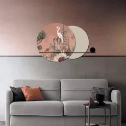 Viadurini Decor Blumen Bilder-Komposition aus Holzplatten mit tropischem Aufdruck, hergestellt in Italien – Haiti