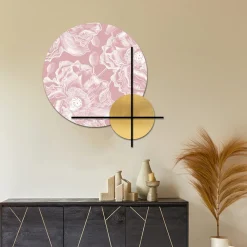 Viadurini Decor Blumen Bilder-Komposition aus rosa oder grünen Holzplatten mit weißen Blumen, hergestellt in Italien – Fidschi