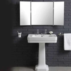 Viadurini Bathroom Badmöbel Stehend-Komposition mit Keramikwaschbecken auf Sockel im Vintage-Stil 900 Jahre Linie