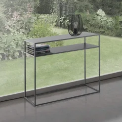 Viadurini Living Konsolentisch Flur-Konsole aus anthrazitfarben lackiertem Stahl – Osmium