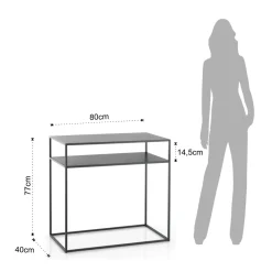 Viadurini Living Konsolentisch Flur-Konsole aus anthrazitfarben lackiertem Stahl – Osmium