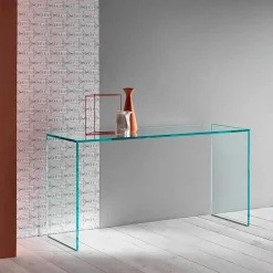 Viadurini Living Konsolentisch Flur-Konsole aus extra klarem Glas Minimales Design Made in Italy 2 Dimensionen - Selex