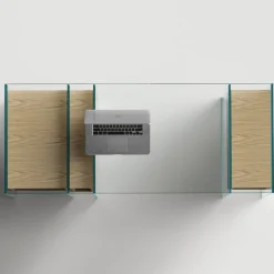 Viadurini Living Konsolentisch Flur-Konsole aus extra klarem Glas und hochwertigem Holz made in Italy - Damiano