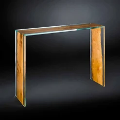 Viadurini Living Konsolentisch Flur-Konsole aus Glas und Holz in modernem Design Venezia