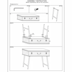 Viadurini Living Konsolentisch Flur-Konsole mit Behälter im Industriedesign aus Eisen und Holz - Gomes