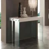 Viadurini Living Ausziehbarer Konsolentisch-Konsole verlängerbar mit Hartglas Beinen in modernem Design Miss