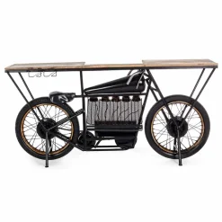 Viadurini Living Konsolentisch Flur-Konsolenbar mit modernem Design aus Mangoholz und Stahl - Schalotte