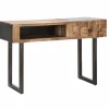 Viadurini Living Konsolentisch Flur-Konsolentisch aus Eisen und Akazienholz mit Design-Schublade - Dena