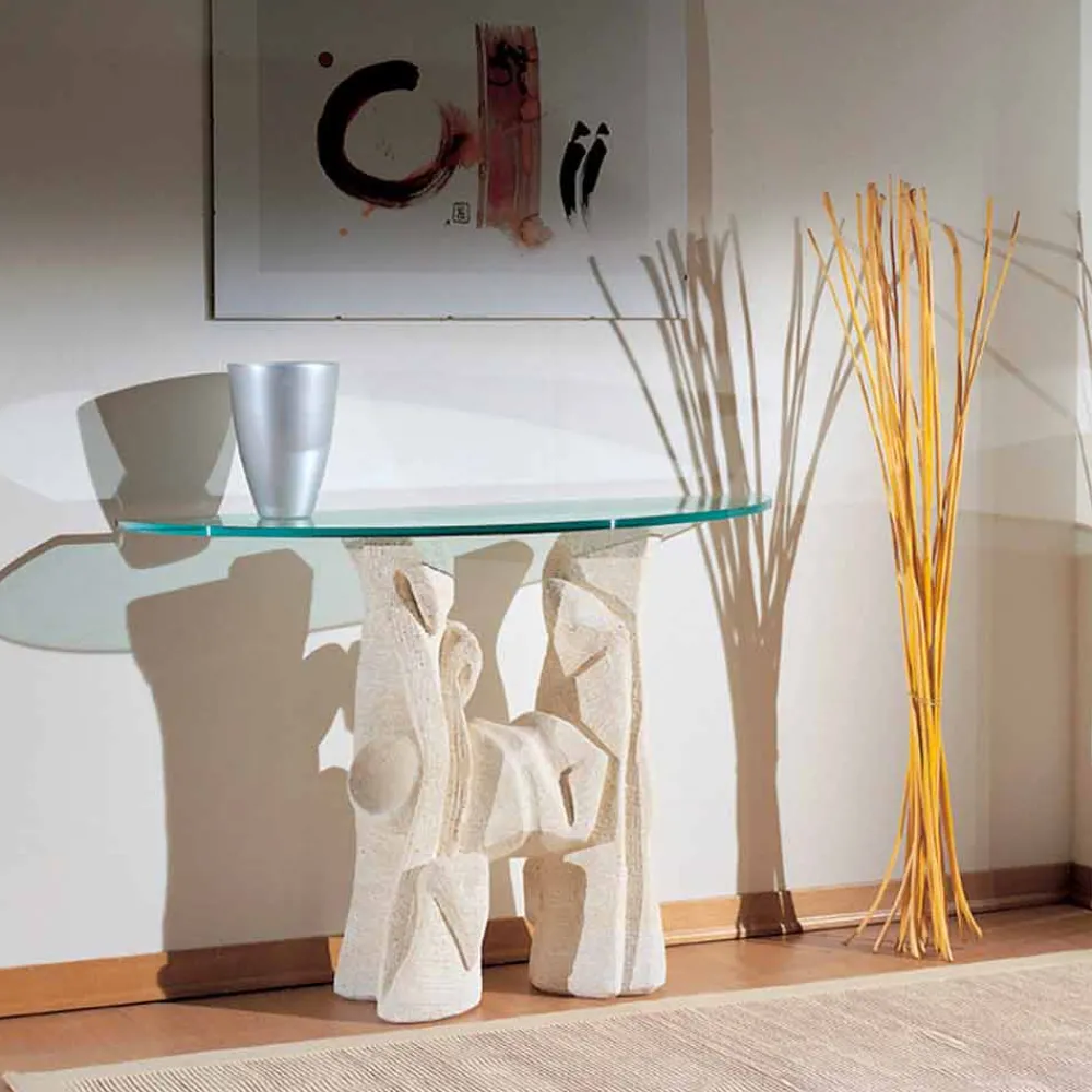 Viadurini Living Konsolentisch Flur-Konsolentisch aus Stein und Kristall in modernem Design Dios