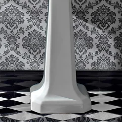 Viadurini Bathroom Keramikwaschbecken-Konsolenwaschbecken auf Vintage-Säule aus Keramik Made in Italy - Marwa