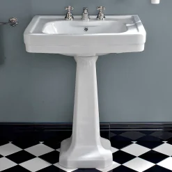 Viadurini Bathroom Keramikwaschbecken-Konsolenwaschbecken auf Vintage-Säule aus Keramik Made in Italy - Marwa